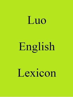 cover image of Luo English Lexicon